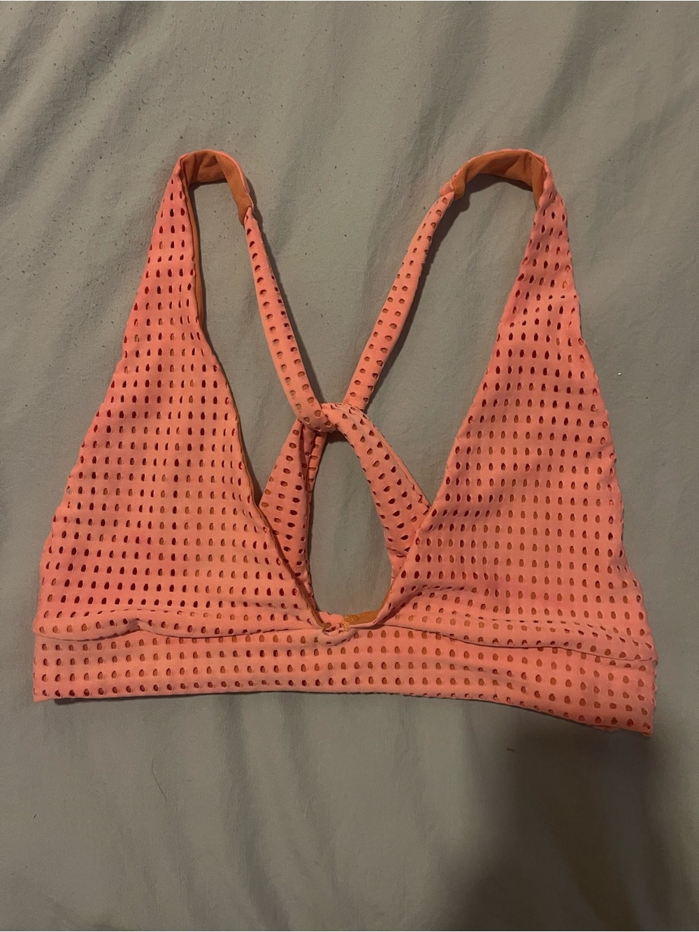 Acacia mesh bikini top  - Coral Pink